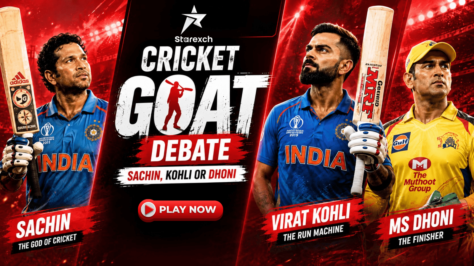 Cricket GOAT debate between Sachin Kohli and Dhoni